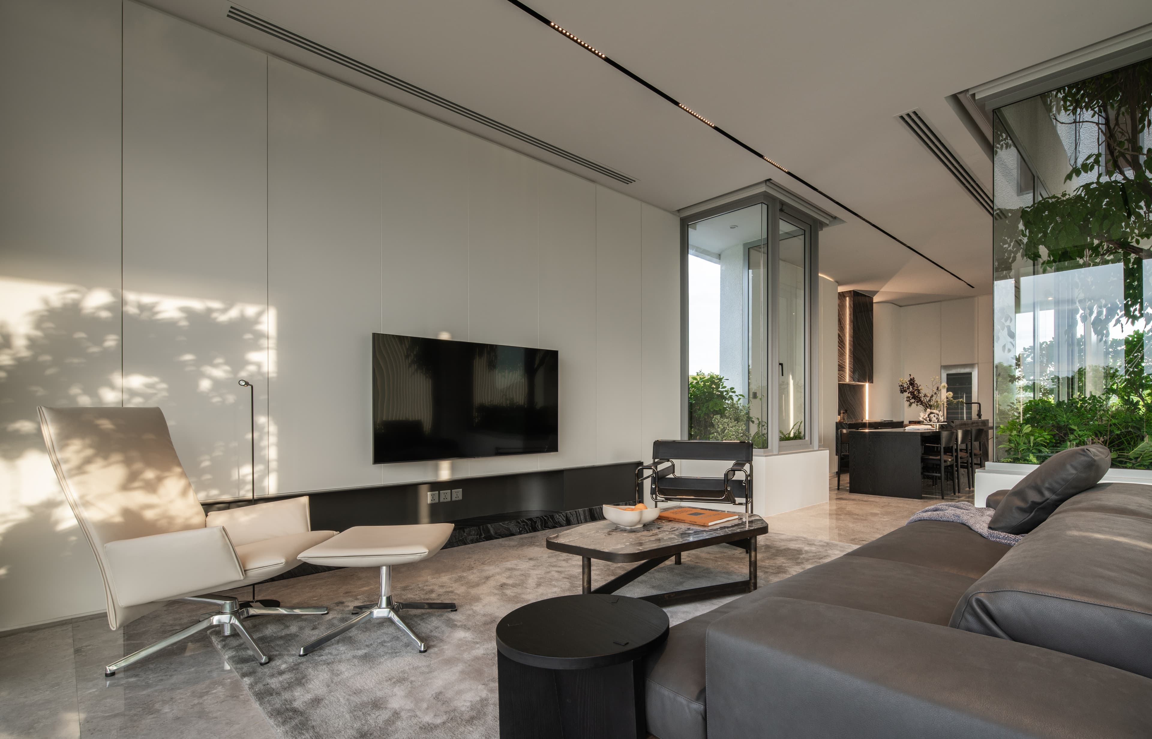 Open living looking into the kitchen