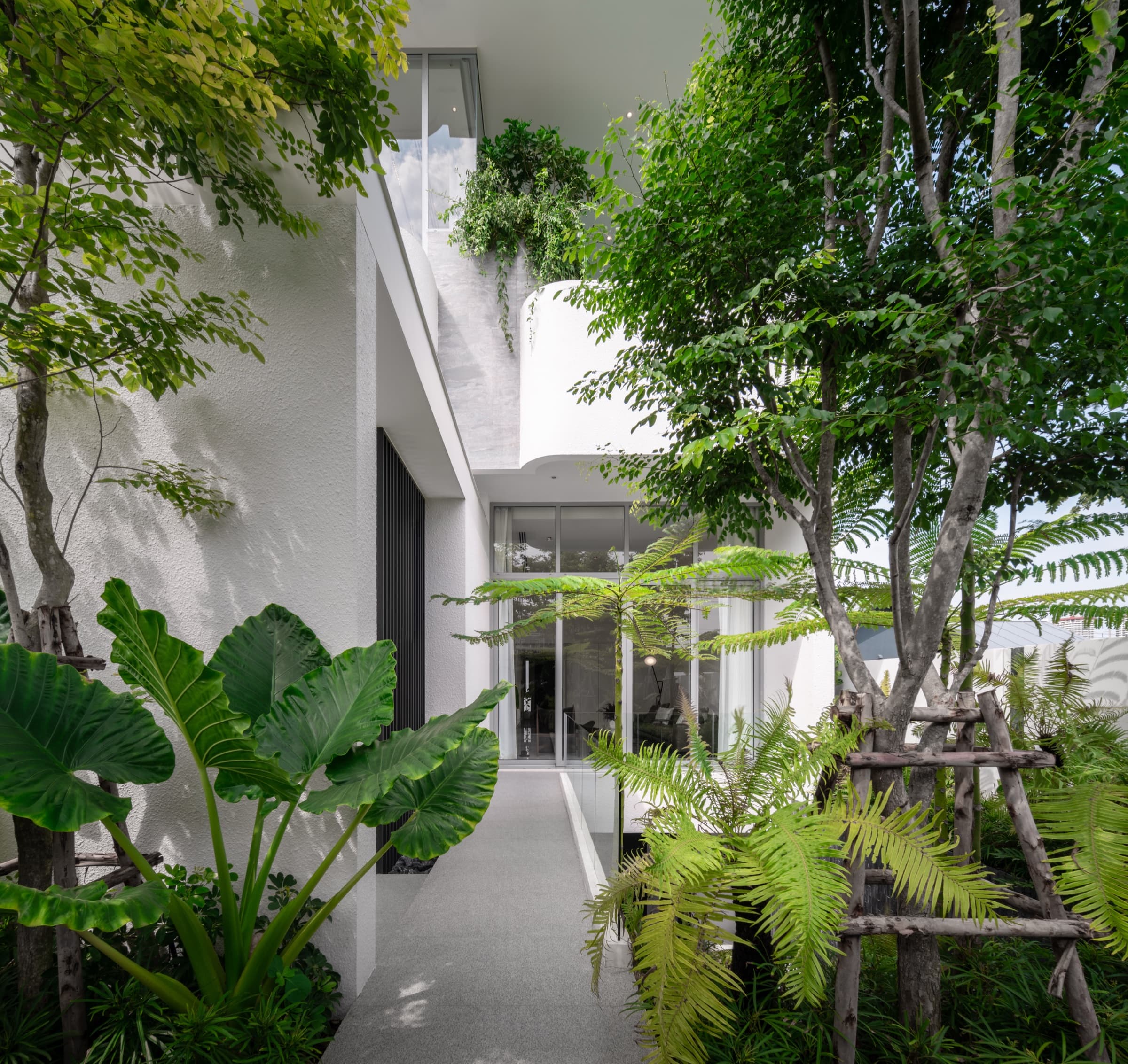 Planted courtyard inside ARQ10 L-House